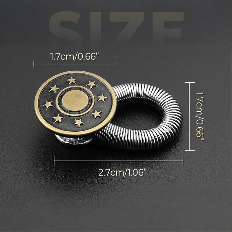Waistband Extender Spring-Loaded Tool-Free Zinc Alloy