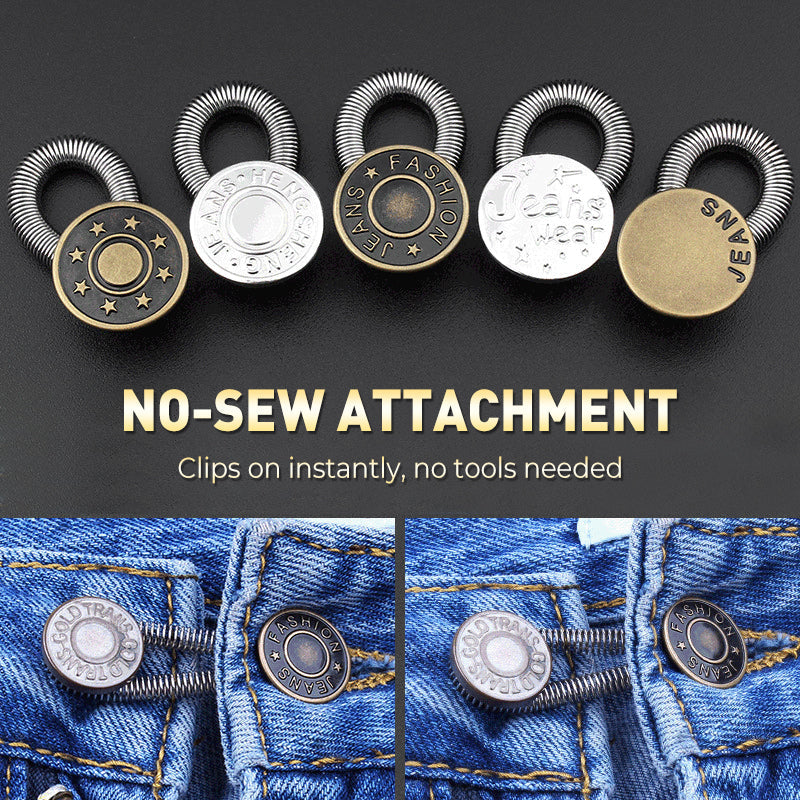 Waistband Extender Spring-Loaded Tool-Free Zinc Alloy