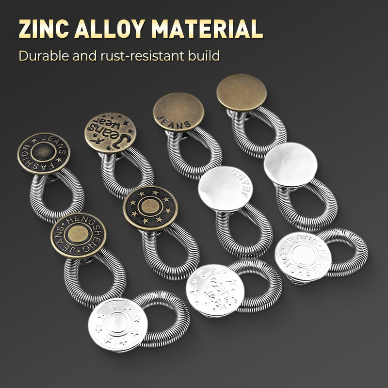 Waistband Extender Spring-Loaded Tool-Free Zinc Alloy