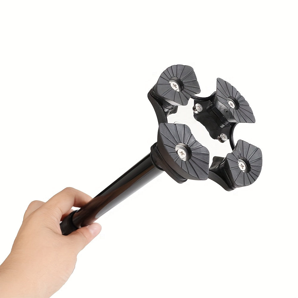 Walking Cane Adjustable Height Built-In LED 4-Point Base