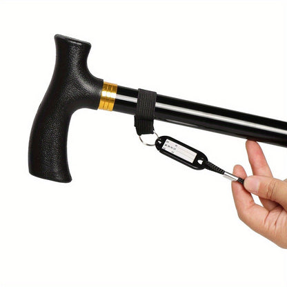 Walking Cane Adjustable Height Built-In LED 4-Point Base
