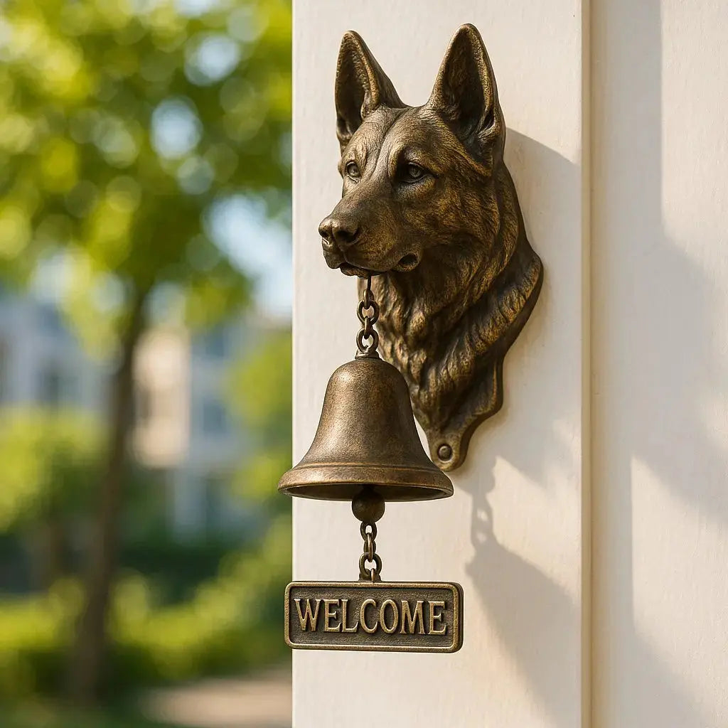 Wall Bell Dog Design Antique Bronze Finish