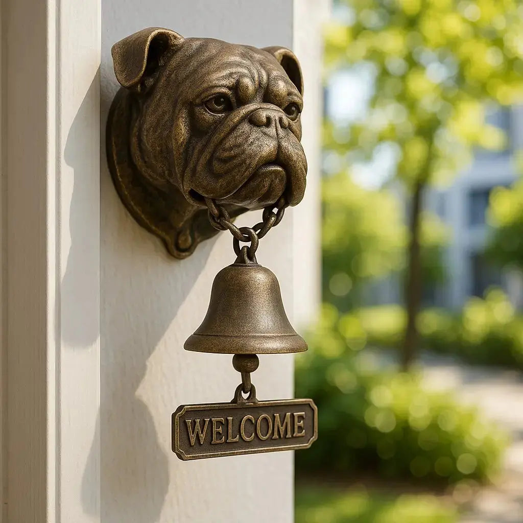 Wall Bell Dog Design Antique Bronze Finish