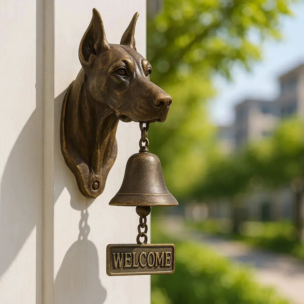 Wall Bell Dog Design Antique Bronze Finish
