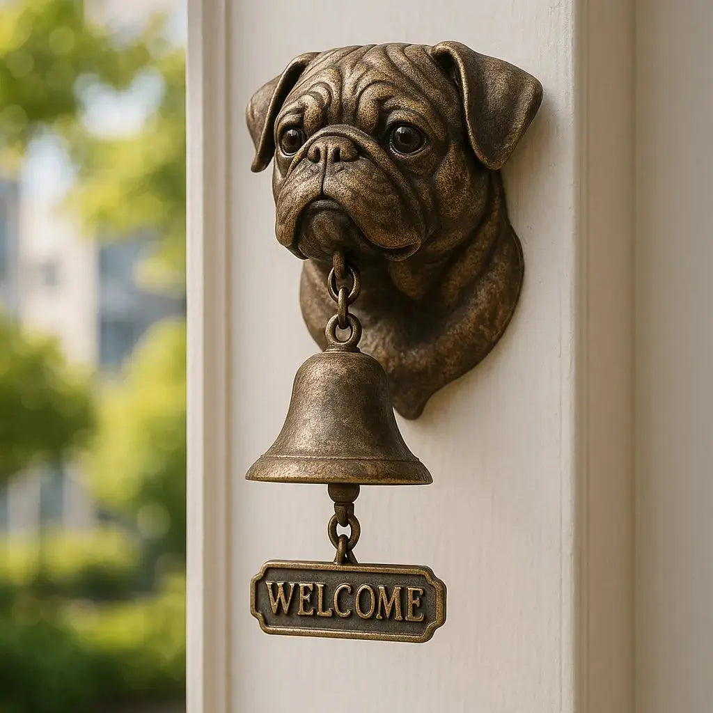 Wall Bell Dog Design Antique Bronze Finish