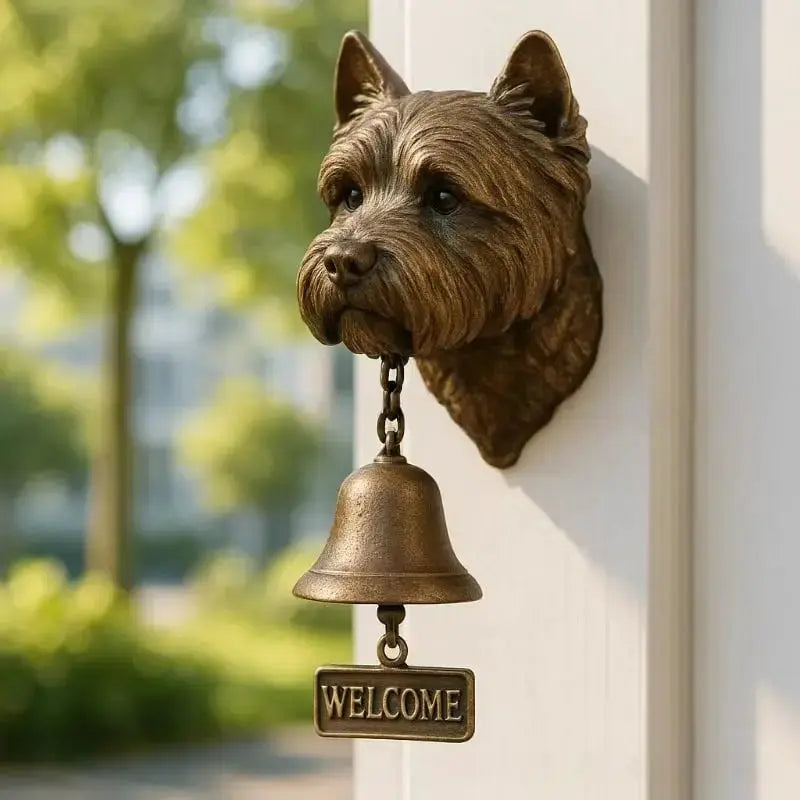Wall Bell Dog Design Antique Bronze Finish