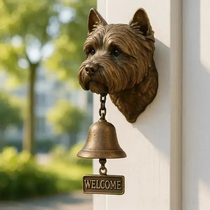 Wall Bell Dog Design Antique Bronze Finish