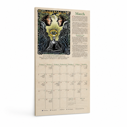 Wall Calendar Illustrated Moon Phases & Astrology 2026