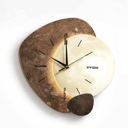Wall Clock Irregular Natural Wood Silent Movement