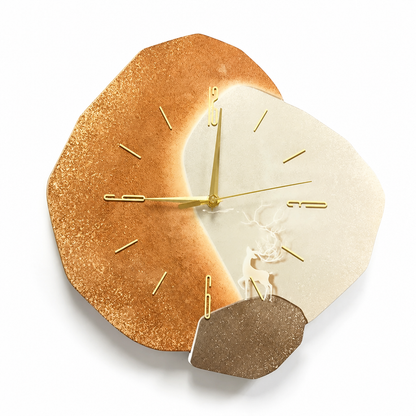 Wall Clock Irregular Natural Wood Silent Movement