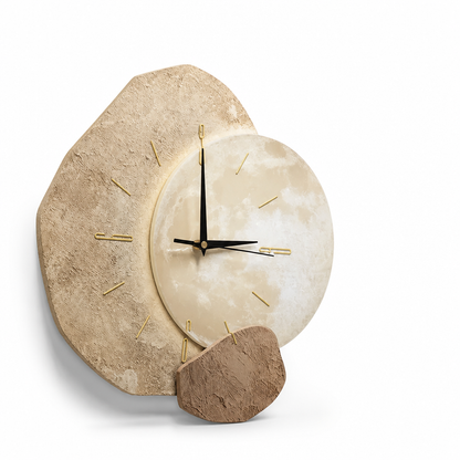 Wall Clock Irregular Natural Wood Silent Movement