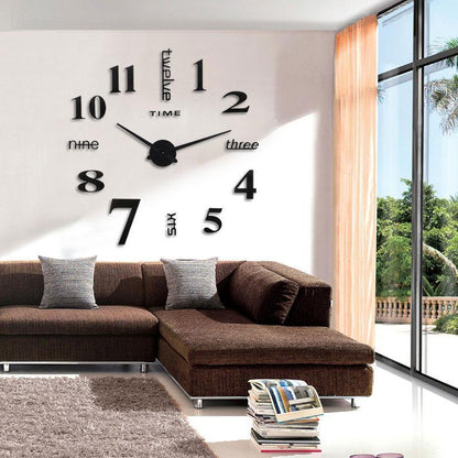 Wall Clock Silent Movement Self-Adhesive Frameless 50 cm