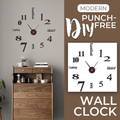 Wall Clock Silent Movement Self-Adhesive Frameless 50 cm