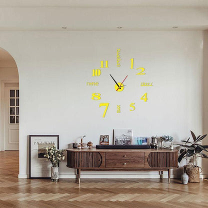 Wall Clock Silent Movement Self-Adhesive Frameless 50 cm