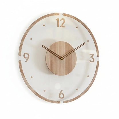 Wall Clock Silent Quartz Arabic Numerals Wood Look