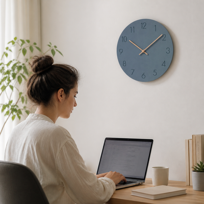 Wall Clock Silent Quartz Movement Walnut Hands 11.4 Inch