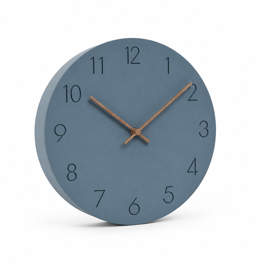 Wall Clock Silent Quartz Movement Walnut Hands 11.4 Inch