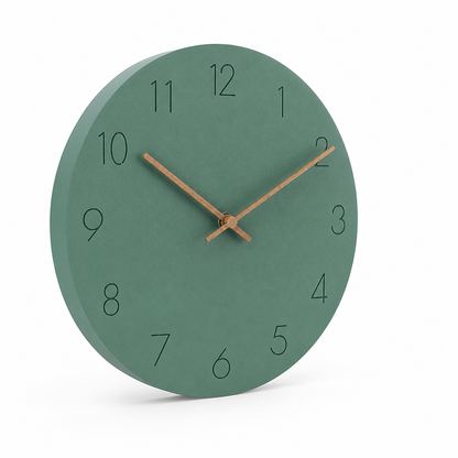 Wall Clock Silent Quartz Movement Walnut Hands 11.4 Inch