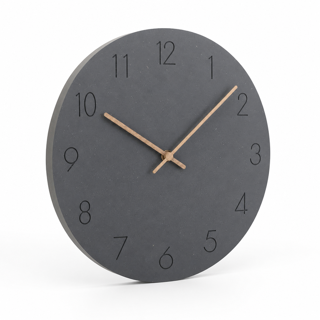 Wall Clock Silent Quartz Movement Walnut Hands 11.4 Inch