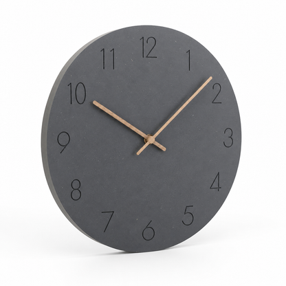 Wall Clock Silent Quartz Movement Walnut Hands 11.4 Inch