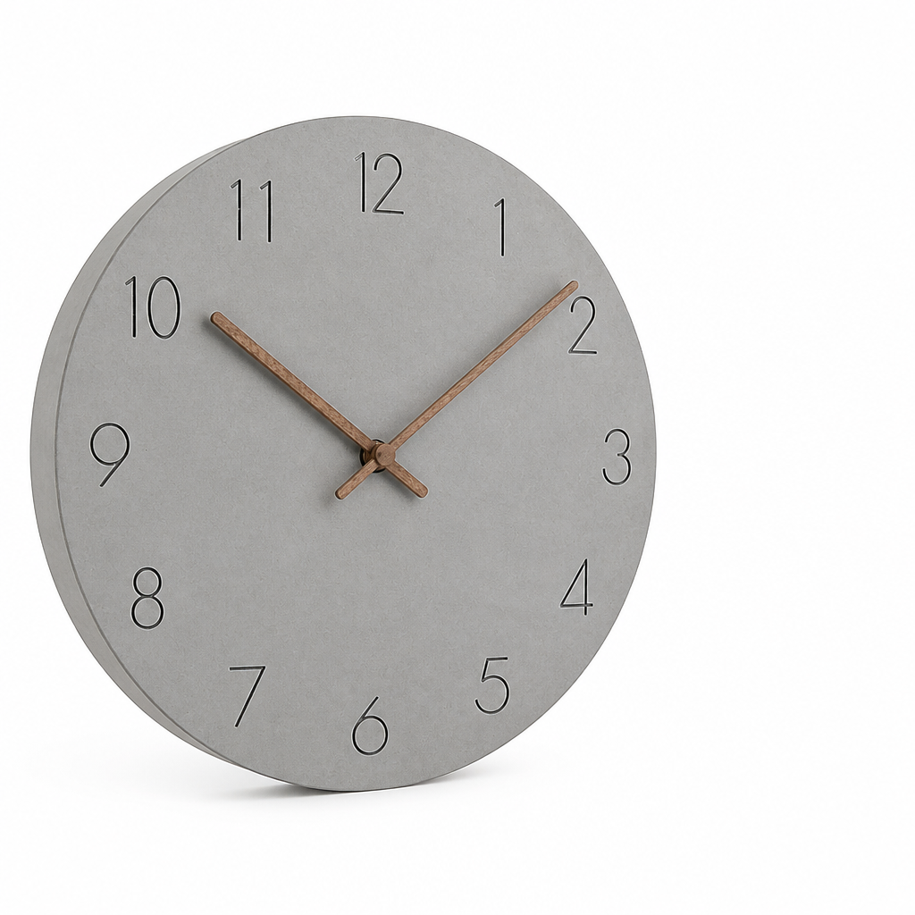 Wall Clock Silent Quartz Movement Walnut Hands 11.4 Inch