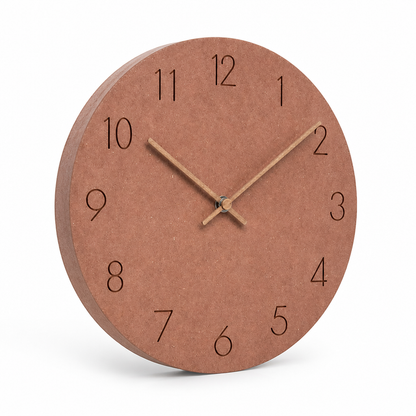 Wall Clock Silent Quartz Movement Walnut Hands 11.4 Inch