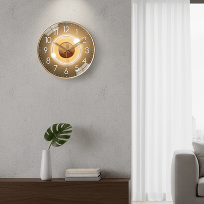 Wall Clock Silent Quartz & Warm LED 20cm Diameter