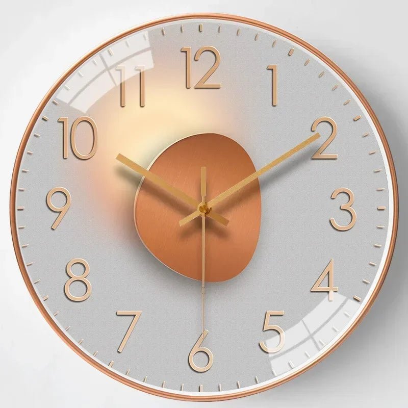 Wall Clock Silent Quartz & Warm LED 20cm Diameter