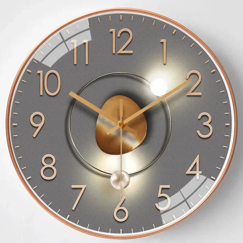 Wall Clock Silent Quartz & Warm LED 20cm Diameter