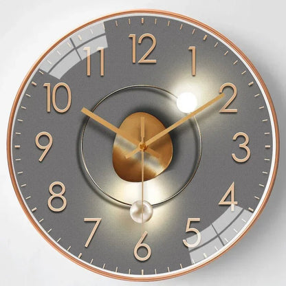 Wall Clock Silent Quartz & Warm LED 20cm Diameter