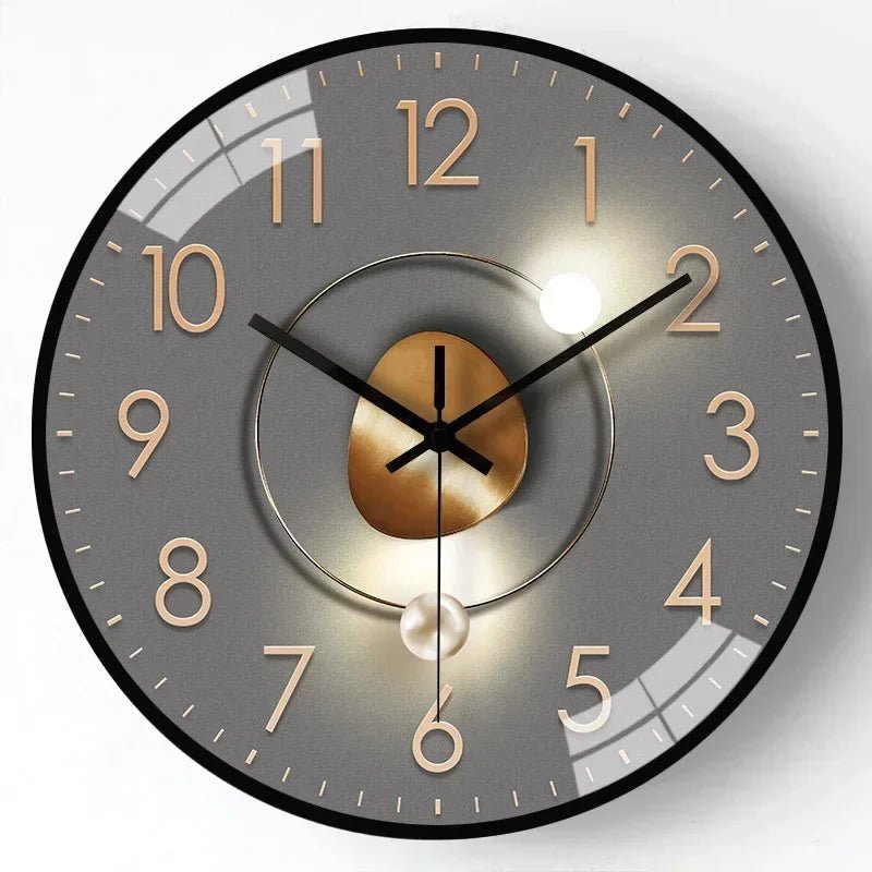 Wall Clock Silent Quartz & Warm LED 20cm Diameter