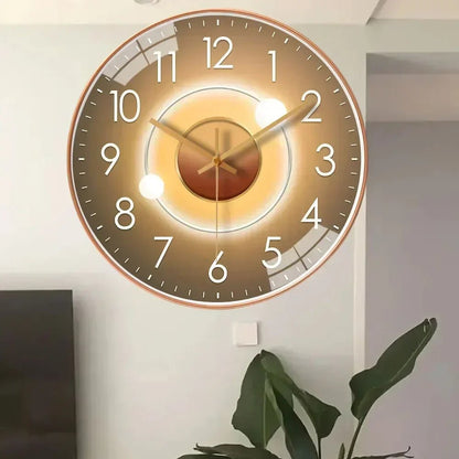 Wall Clock Silent Quartz & Warm LED 20cm Diameter