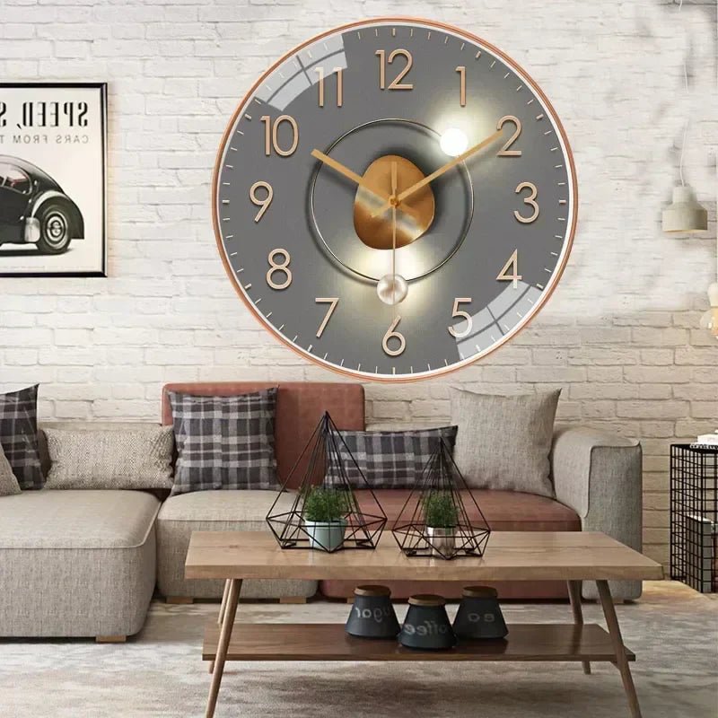 Wall Clock Silent Quartz & Warm LED 20cm Diameter