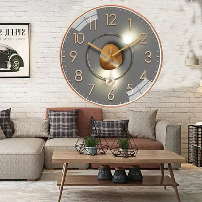 Wall Clock Silent Quartz & Warm LED 20cm Diameter