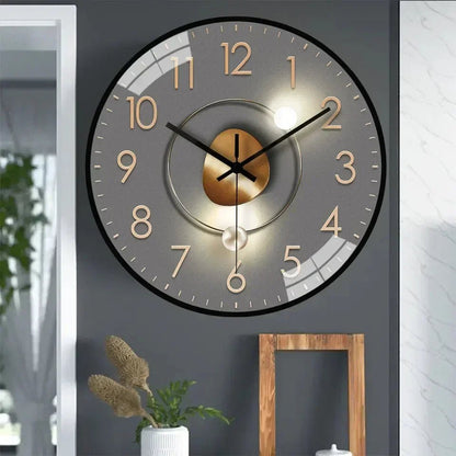 Wall Clock Silent Quartz & Warm LED 20cm Diameter