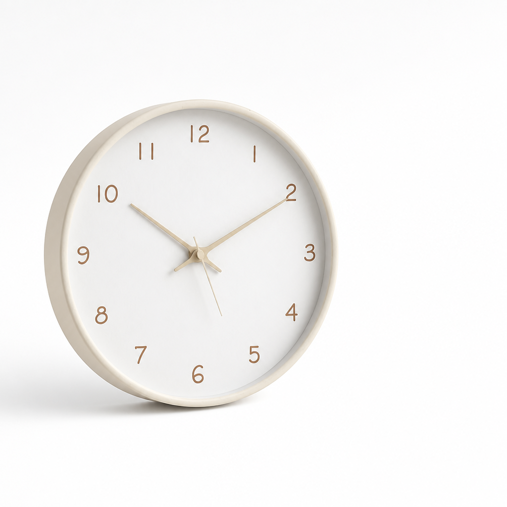 Wall Clock Solid Wood Silent 10-Inch