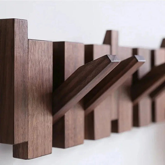 Wall Coat Rack Solid Wood Piano Key 4-8 Hooks