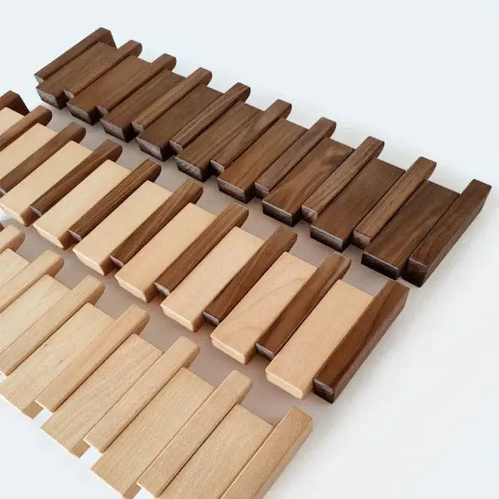 Wall Coat Rack Solid Wood Piano Key 4-8 Hooks
