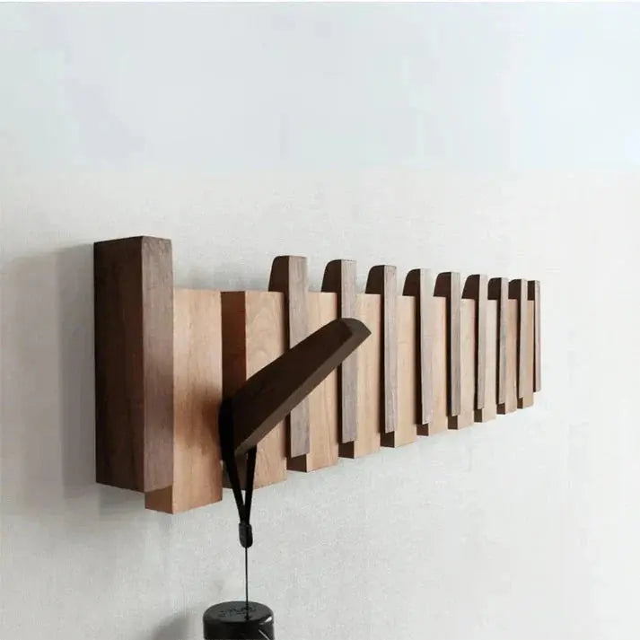 Wall Coat Rack Solid Wood Piano Key 4-8 Hooks