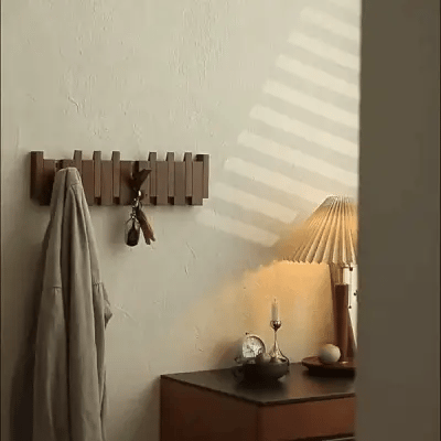 Wall Coat Rack Solid Wood Piano Key 4-8 Hooks