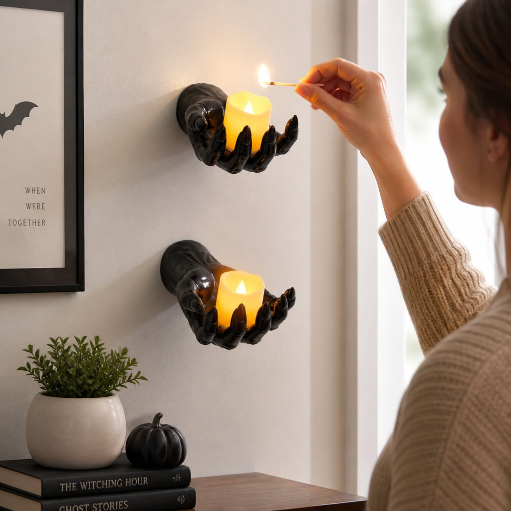 Wall Decoration Realistic Hand LED Candle Included
