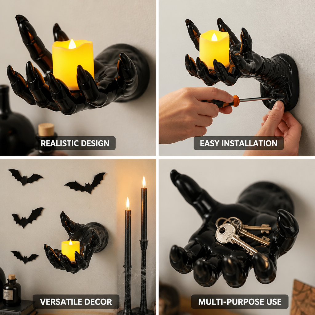 Wall Decoration Realistic Hand LED Candle Included