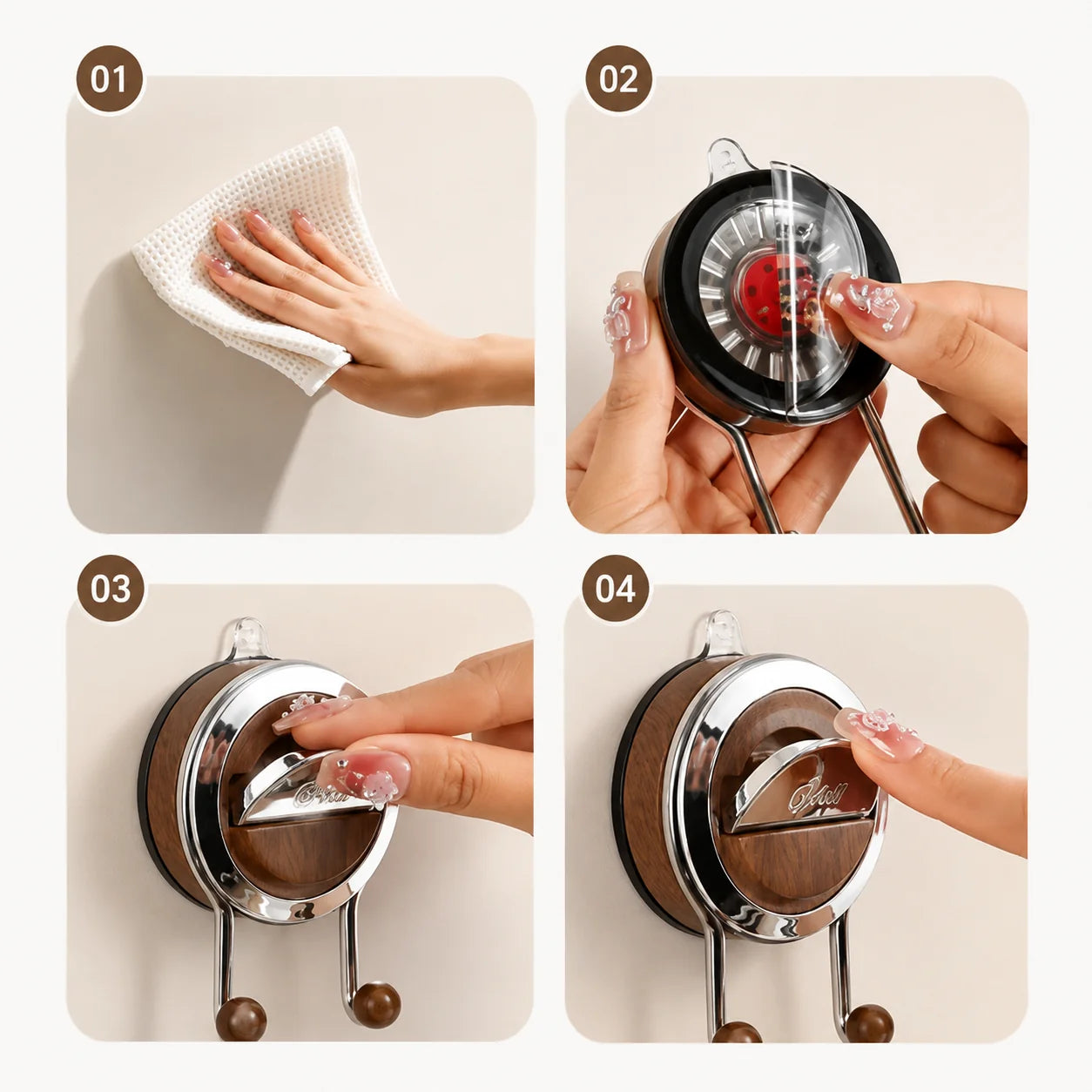 Wall Hook 360° Rotatable Suction Cup Mount Stainless Steel