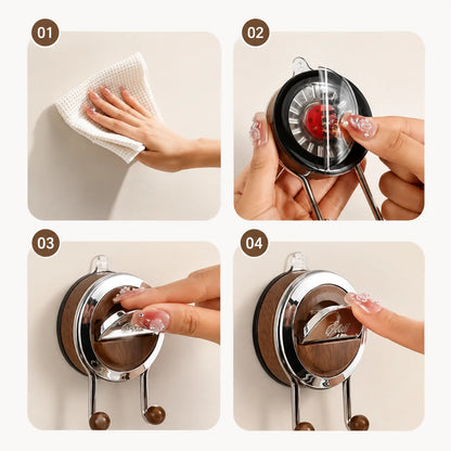 Wall Hook 360° Rotatable Suction Cup Mount Stainless Steel