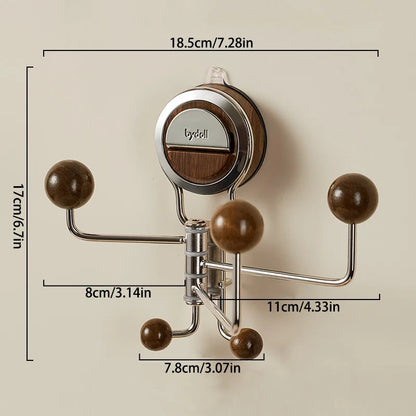 Wall Hook 360° Rotatable Suction Cup Mount Stainless Steel