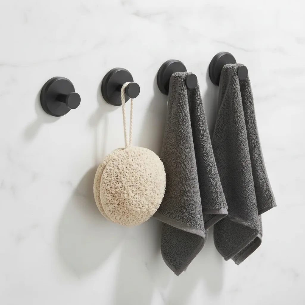Wall Hooks Suction Cup Drill-Free Set of 4