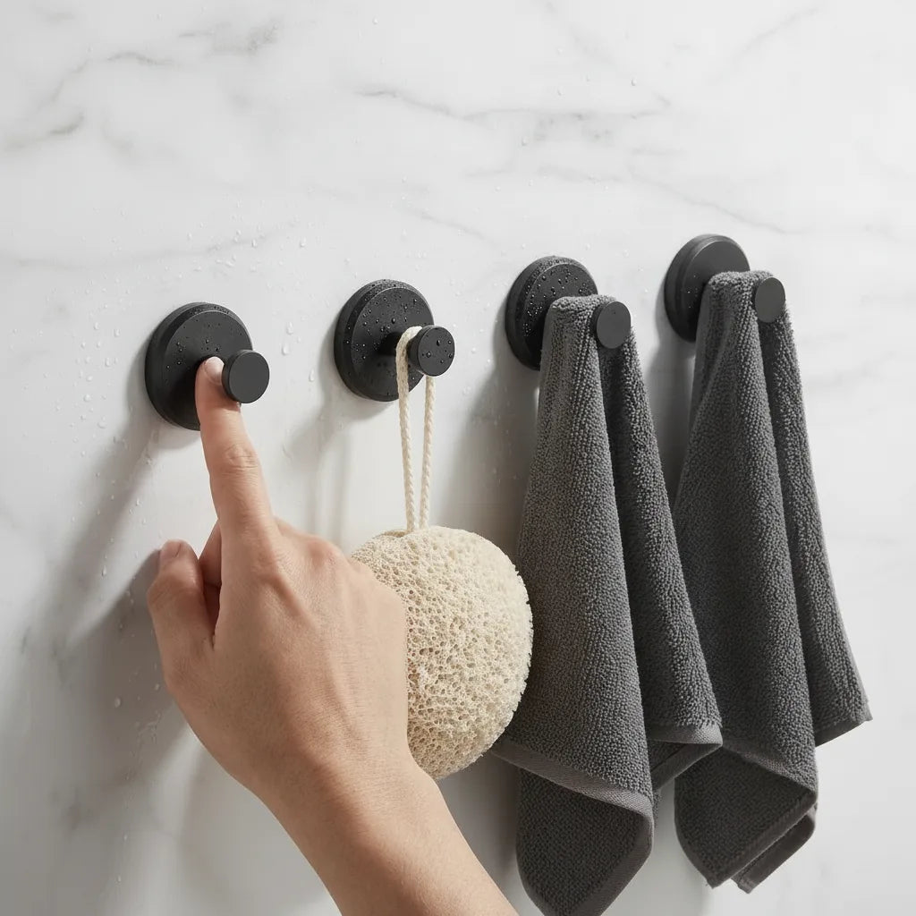 Wall Hooks Suction Cup Drill-Free Set of 4