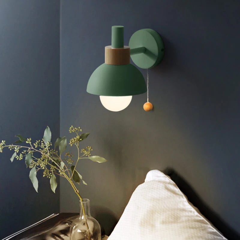 Wall Lamp Scandinavian Pull Cord E27 Socket