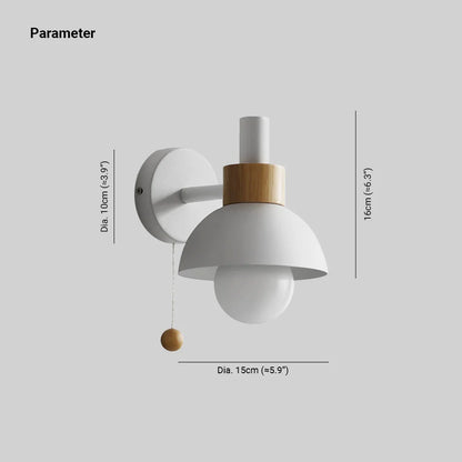 Wall Lamp Scandinavian Pull Cord E27 Socket