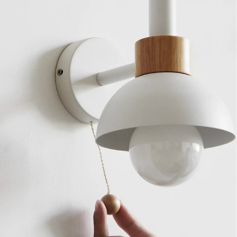 Wall Lamp Scandinavian Pull Cord E27 Socket